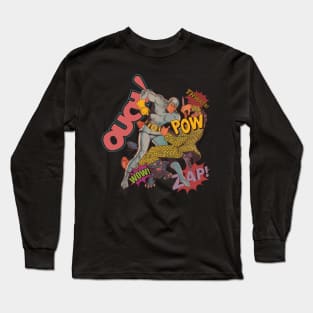 Ouch Pow Zap cartoon vintage comics design Long Sleeve T-Shirt